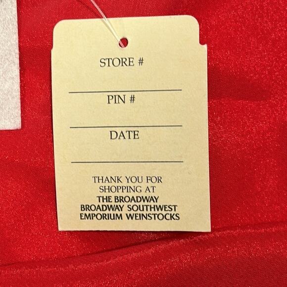 Intimate Affair California Vintage Red Satin Chemise Nightgown Bow w Pearls Sz M - Picture 13 of 15